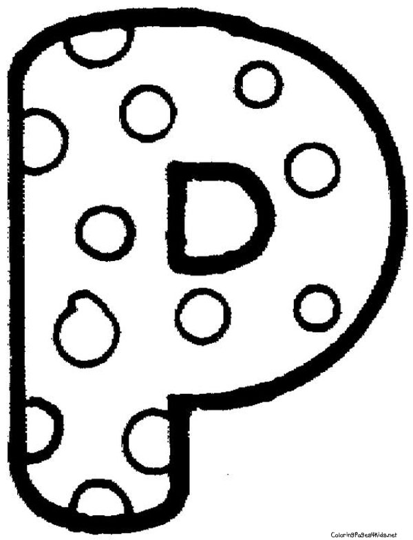 Polka Dot Letter Coloring Pages