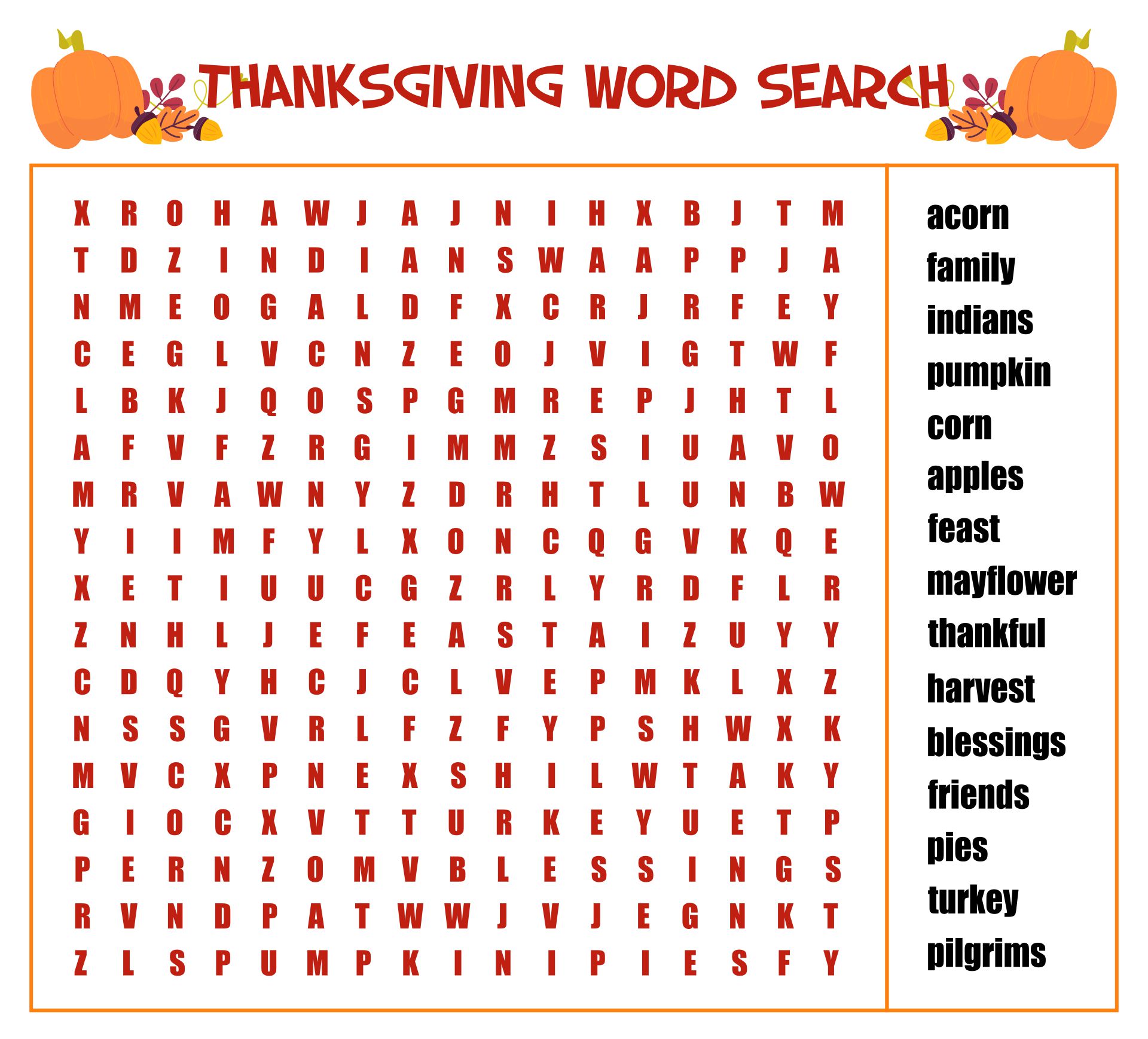 10 Best Hard Thanksgiving Word Search Printable PDF For Free At Printablee