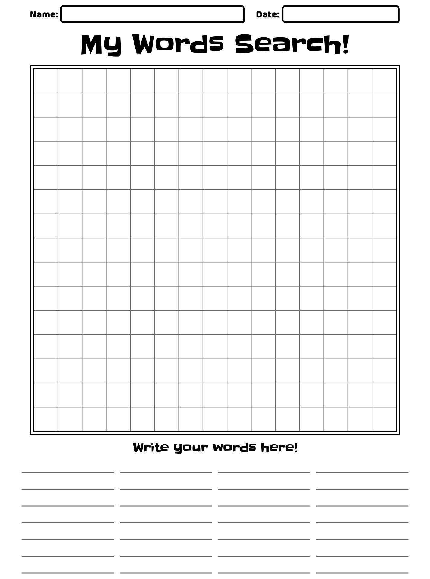 6 Best Blank Vocabulary Word Searches Printable PDF For Free At Printablee