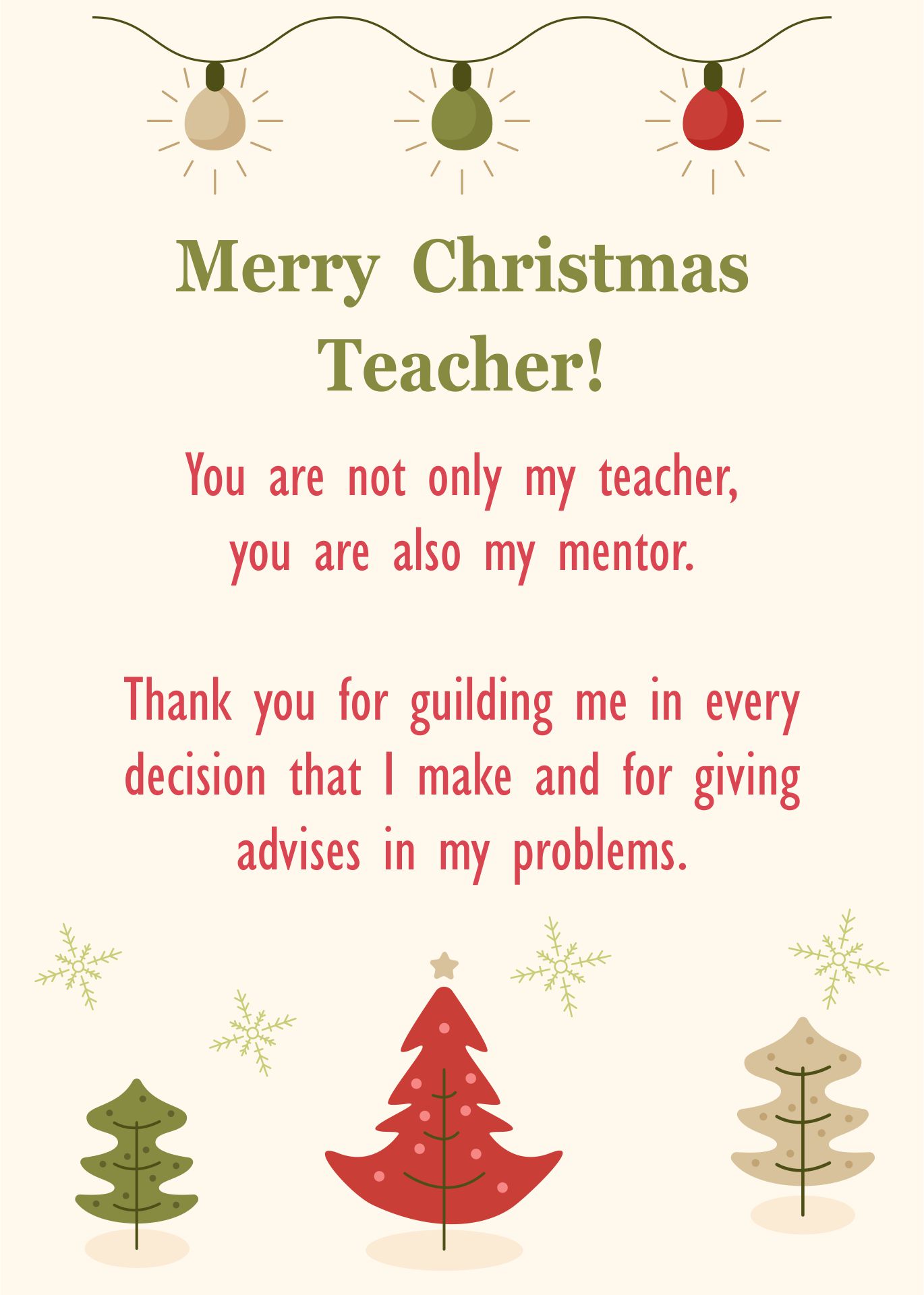 Christmas Cards For Teachers 10 Free PDF Printables Printablee