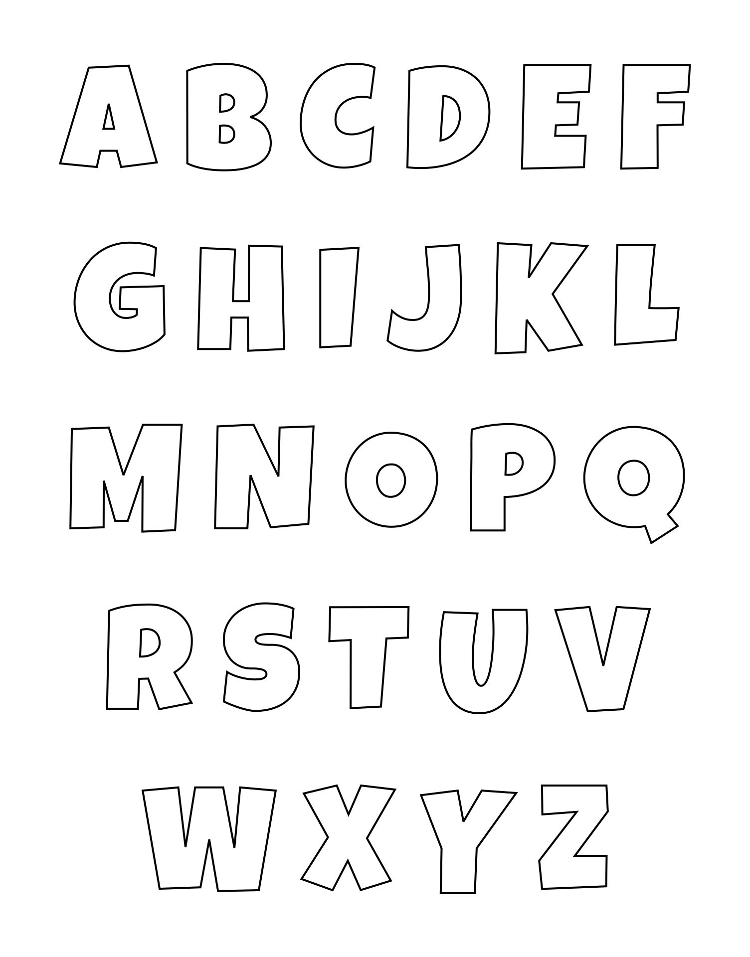 Free Printable Block Letter Templates / Printable Block Letter Stencils ...