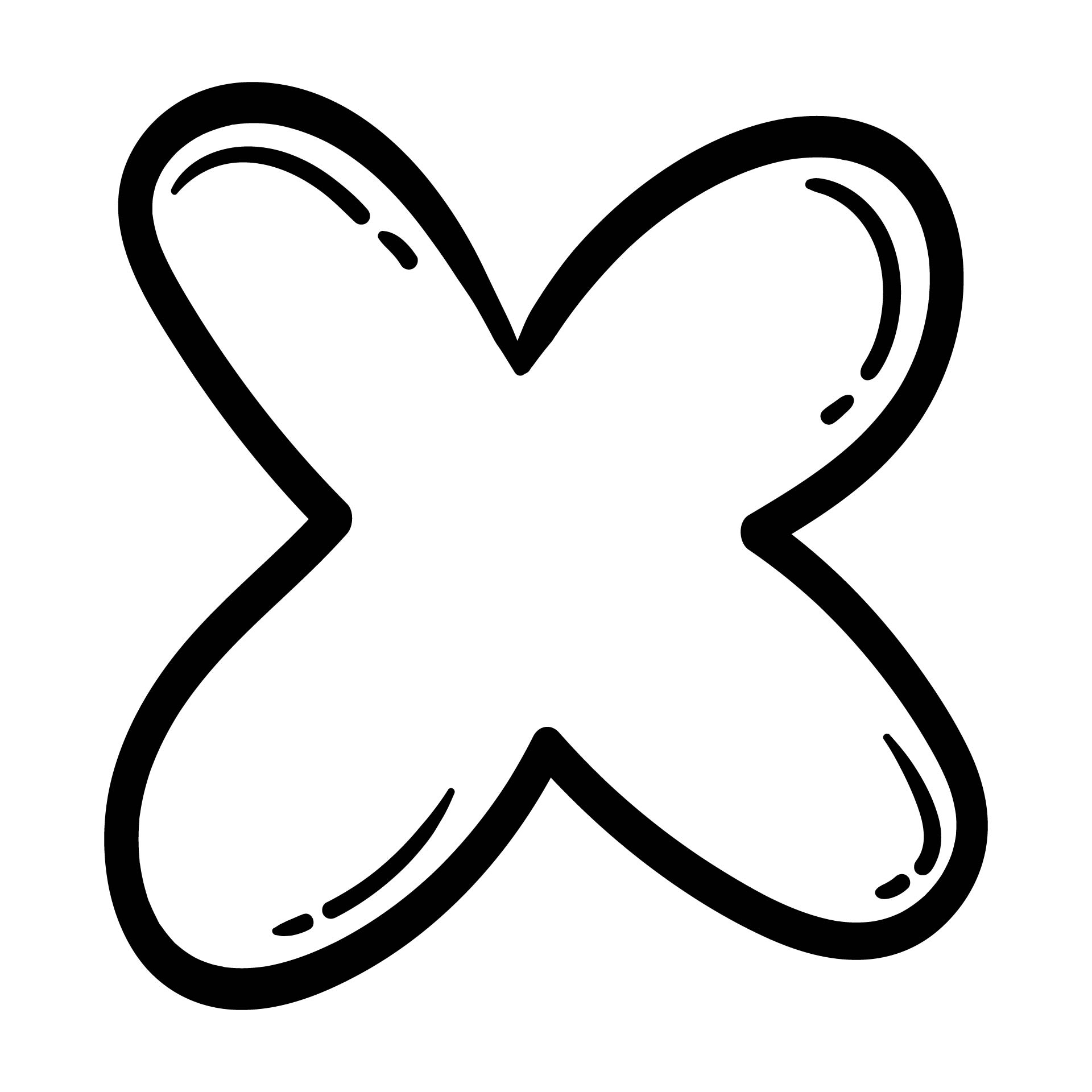 The Letter X In Bubble Letters