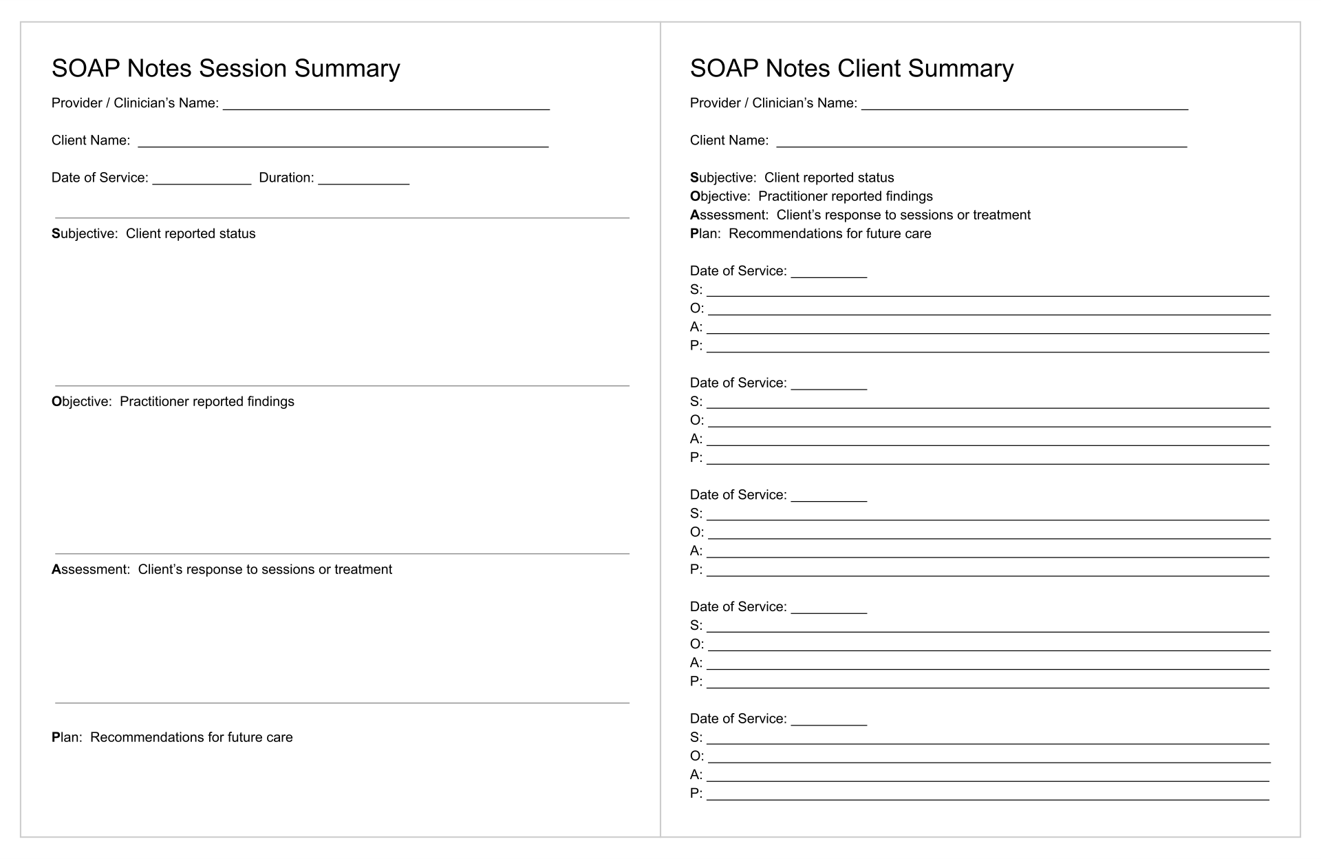 10 Best Printable Counseling Soap Note Templates PDF for Free at Printablee