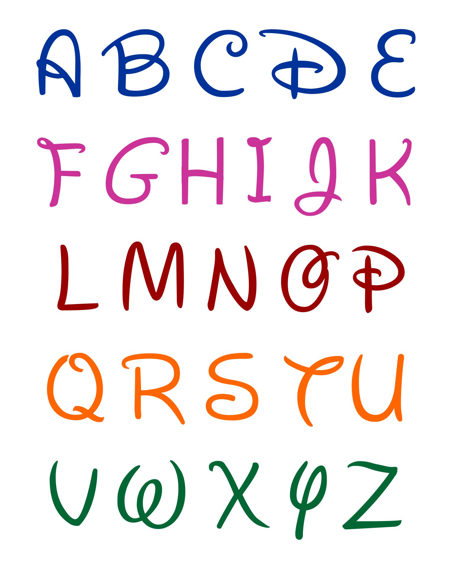 10 Best Alphabet Disney Font Printables Printablee