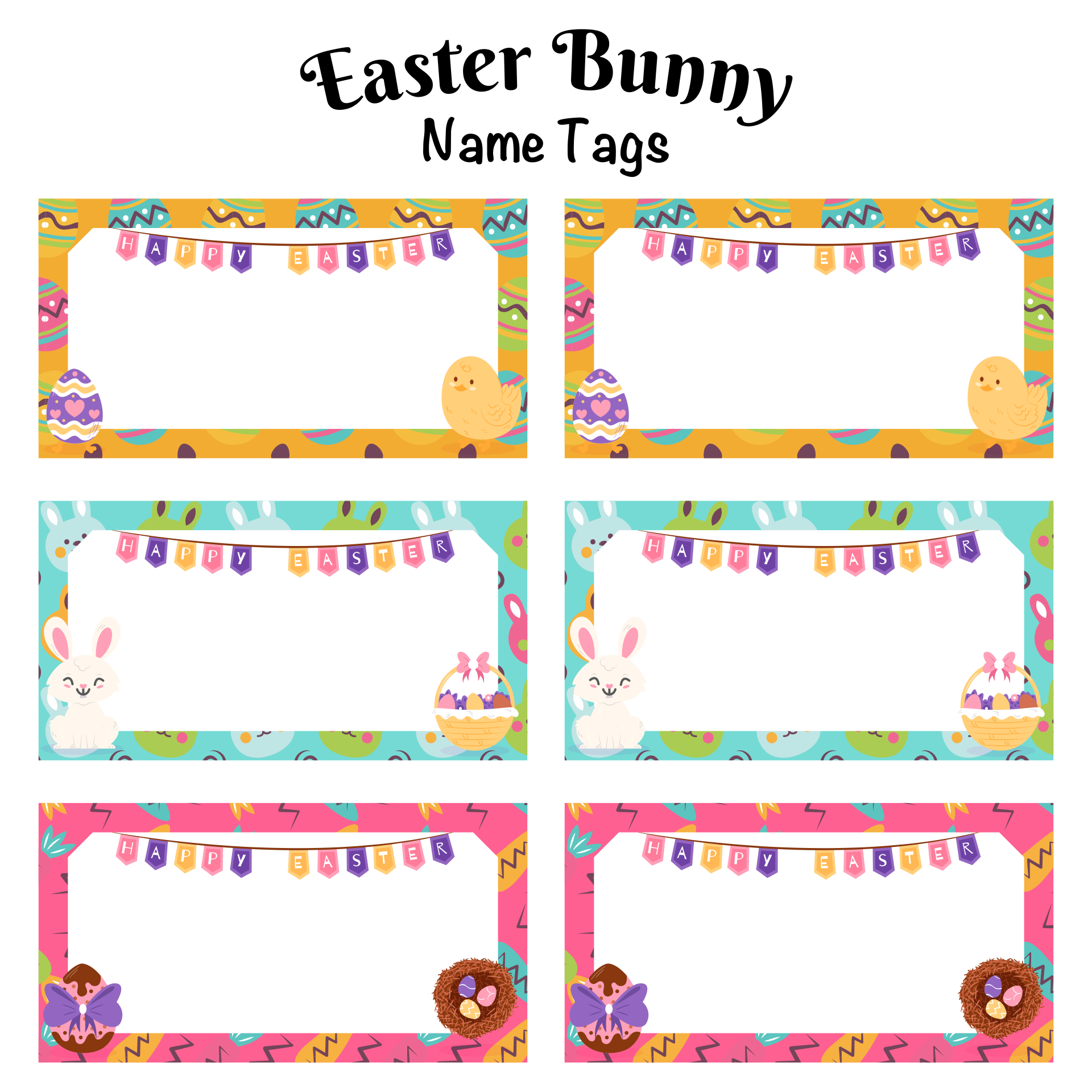 Easter Bunny Name Tags