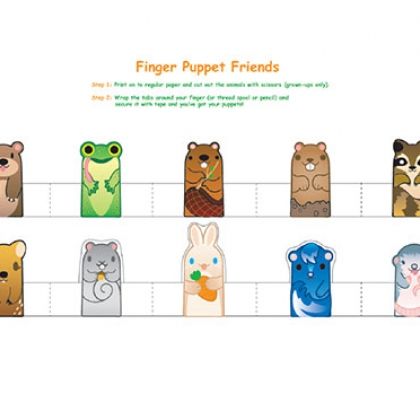 Printable Animal Finger Puppets