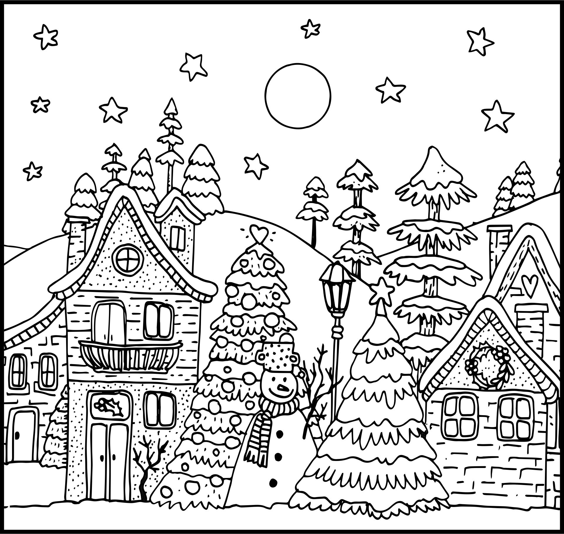Christmas Coloring Pages For Adults - 10 Free PDF Printables | Printablee