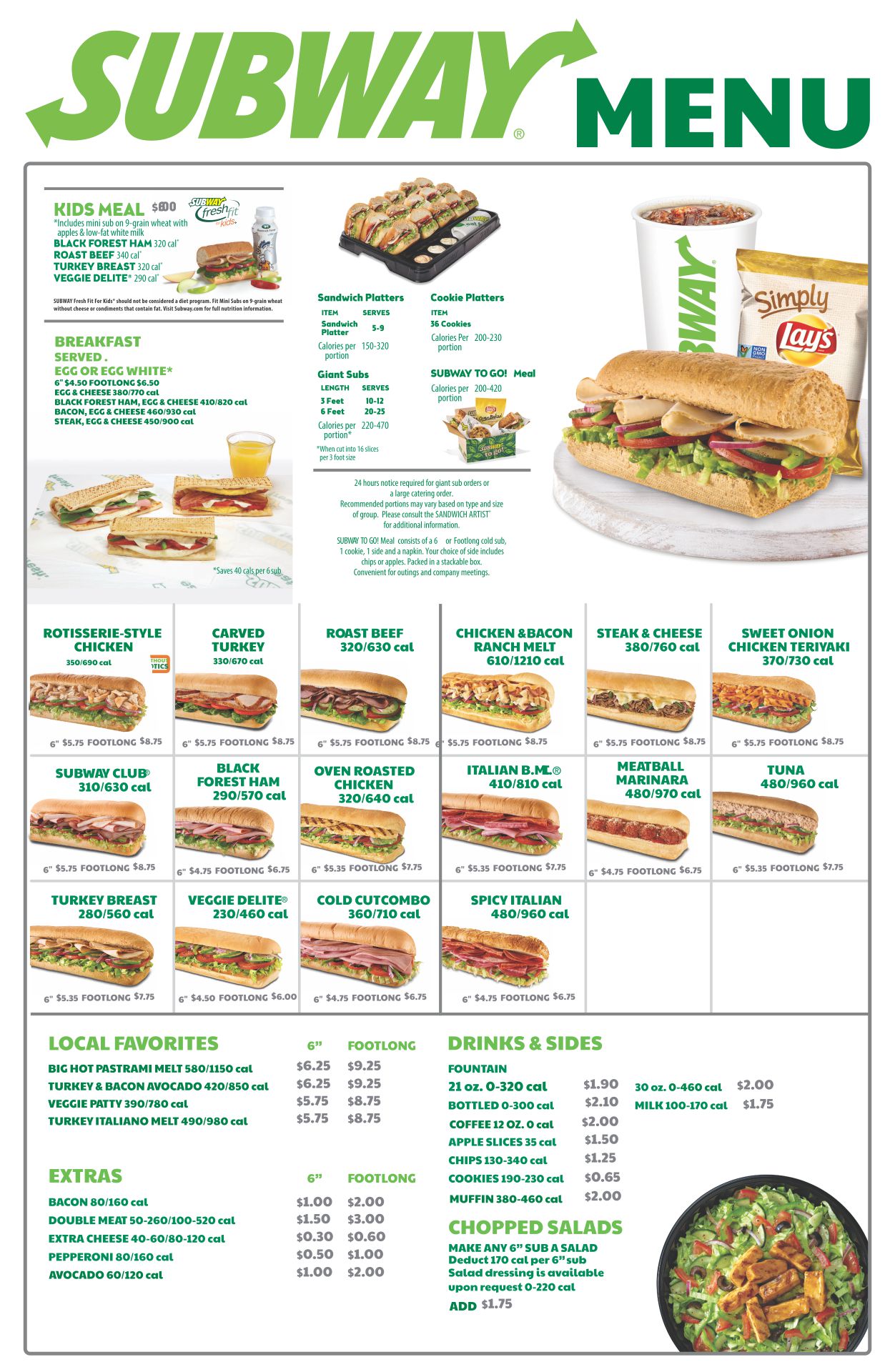 Subway Menu Printable Printable World Holiday