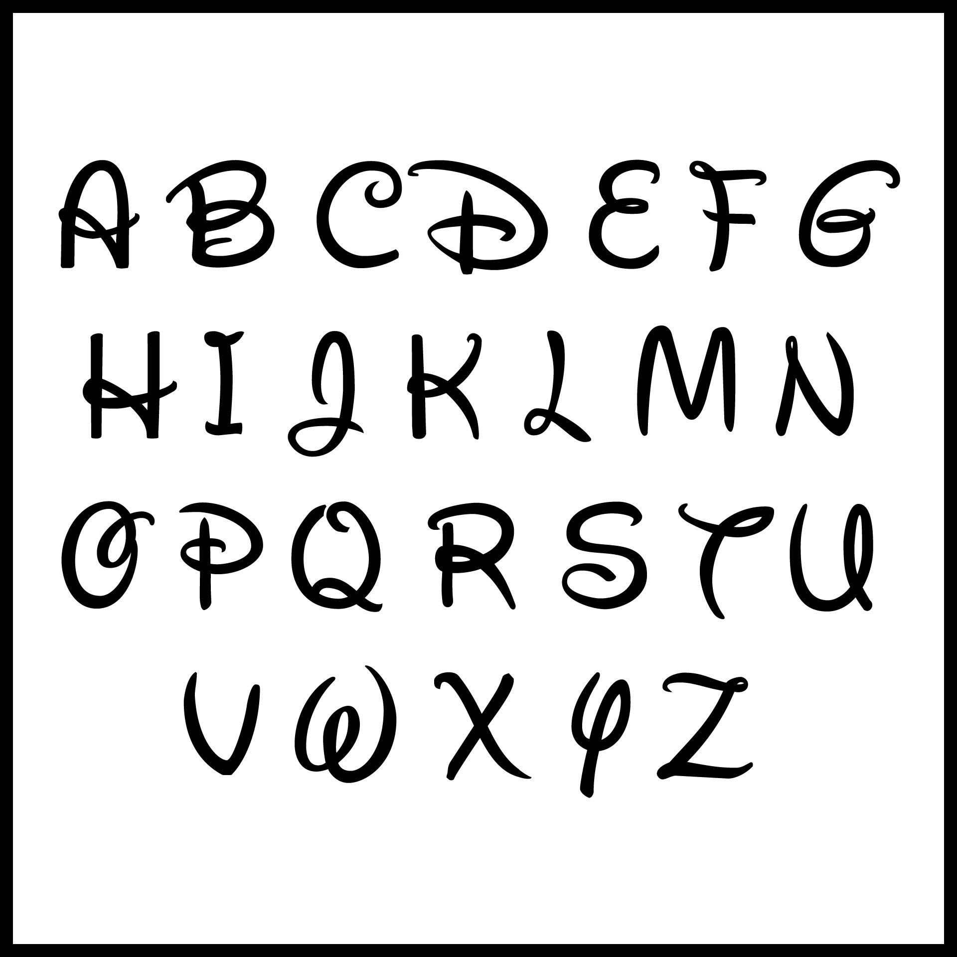Free Printable Disney Alphabet Letters