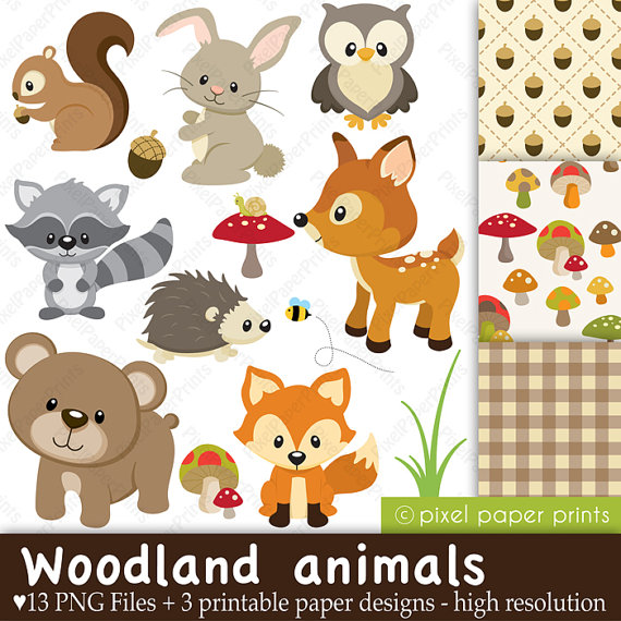 Woodland Forest Animals Clip Art