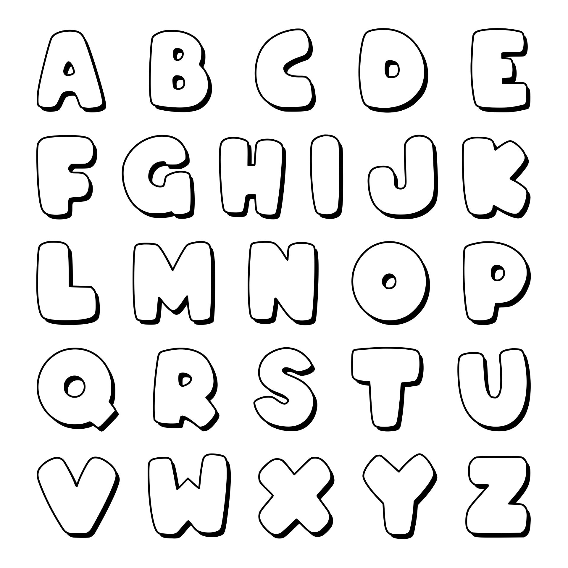 Bubble Letters To Trace