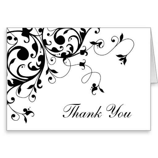 Black and White Thank You Card Template