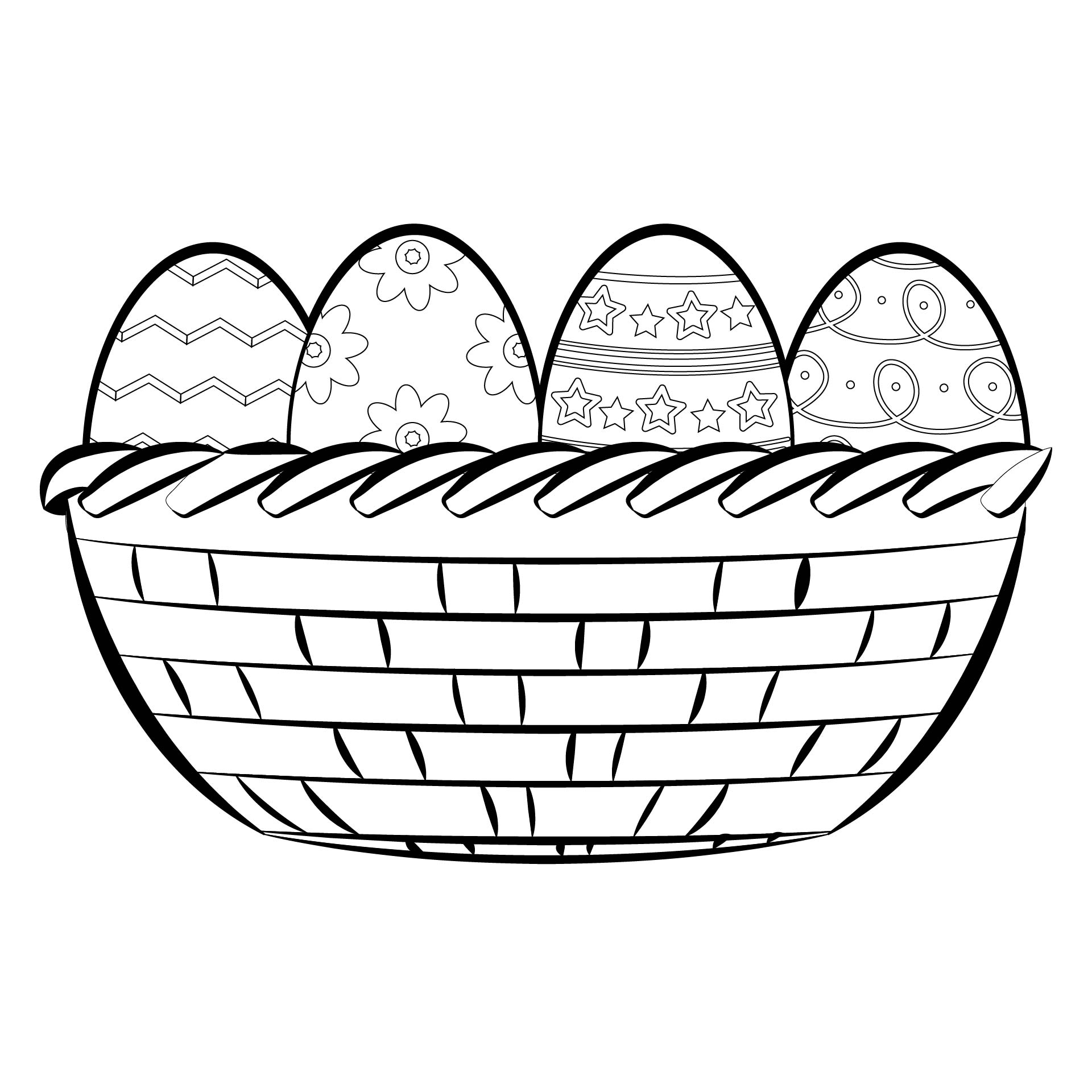 Easter Basket Coloring Template