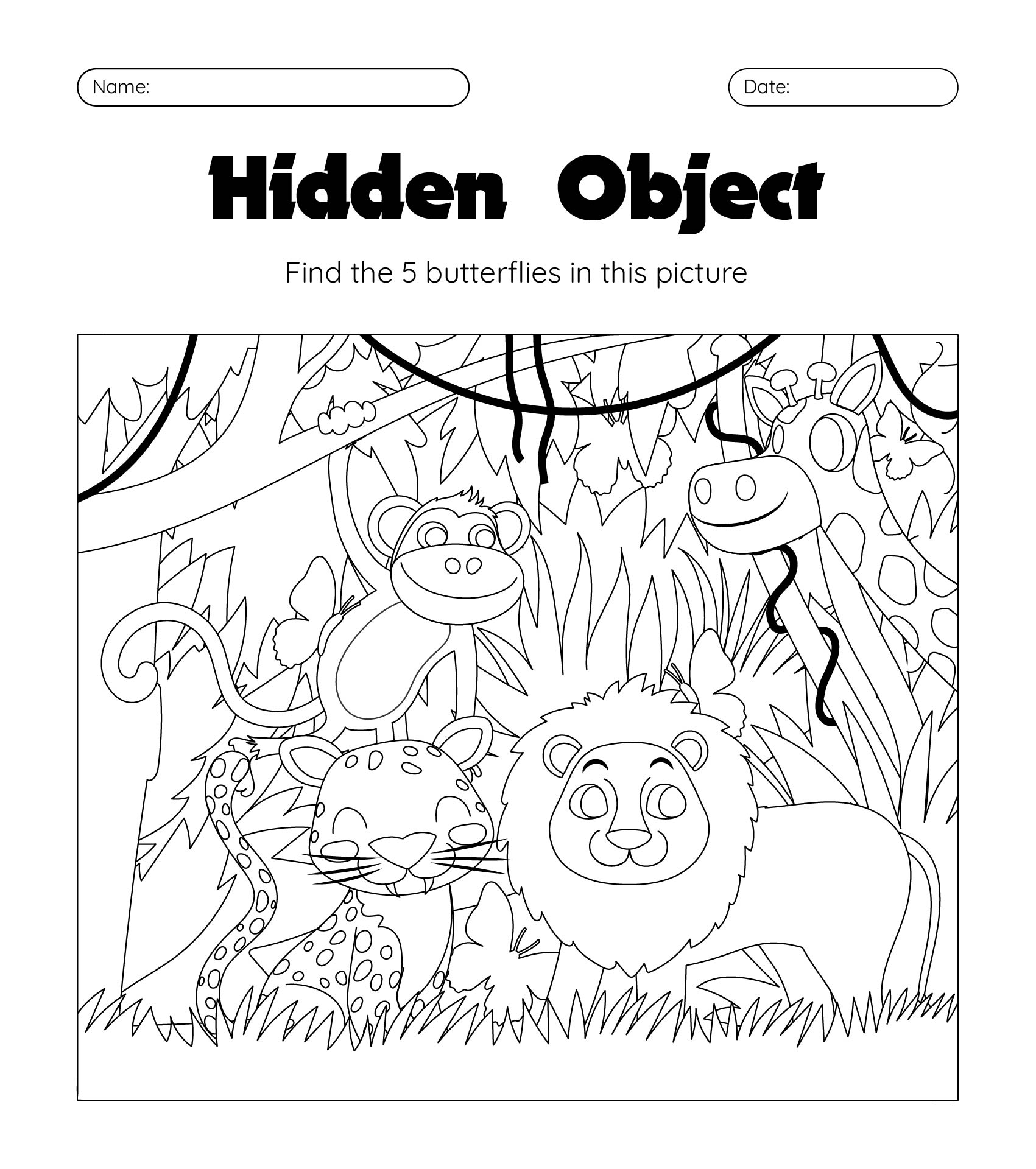 Adult Hidden Object Printable Worksheets