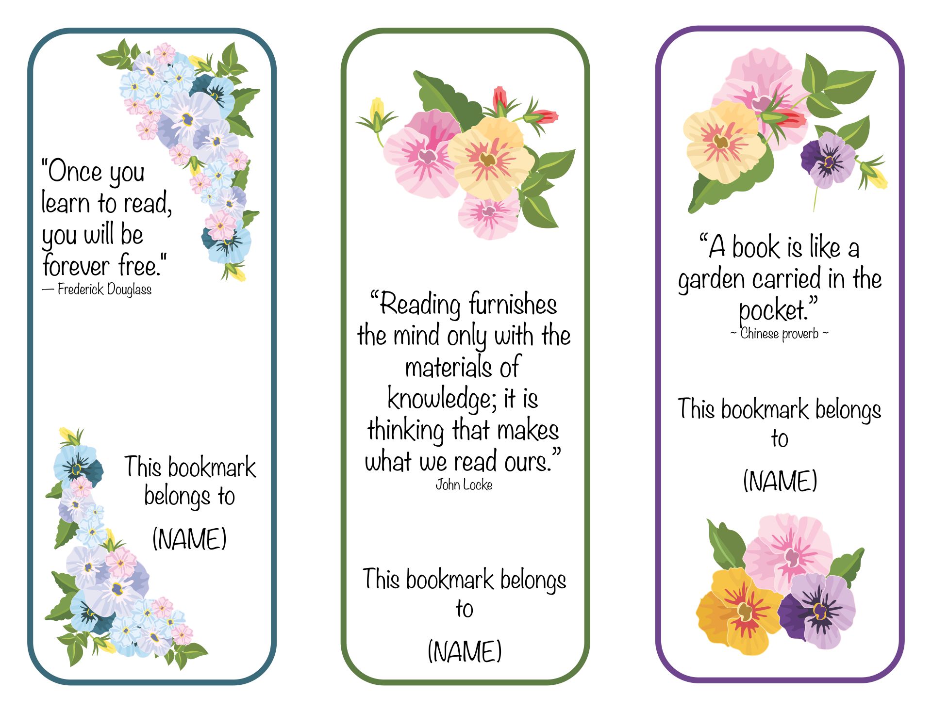 Obituary Bookmarks  Printable