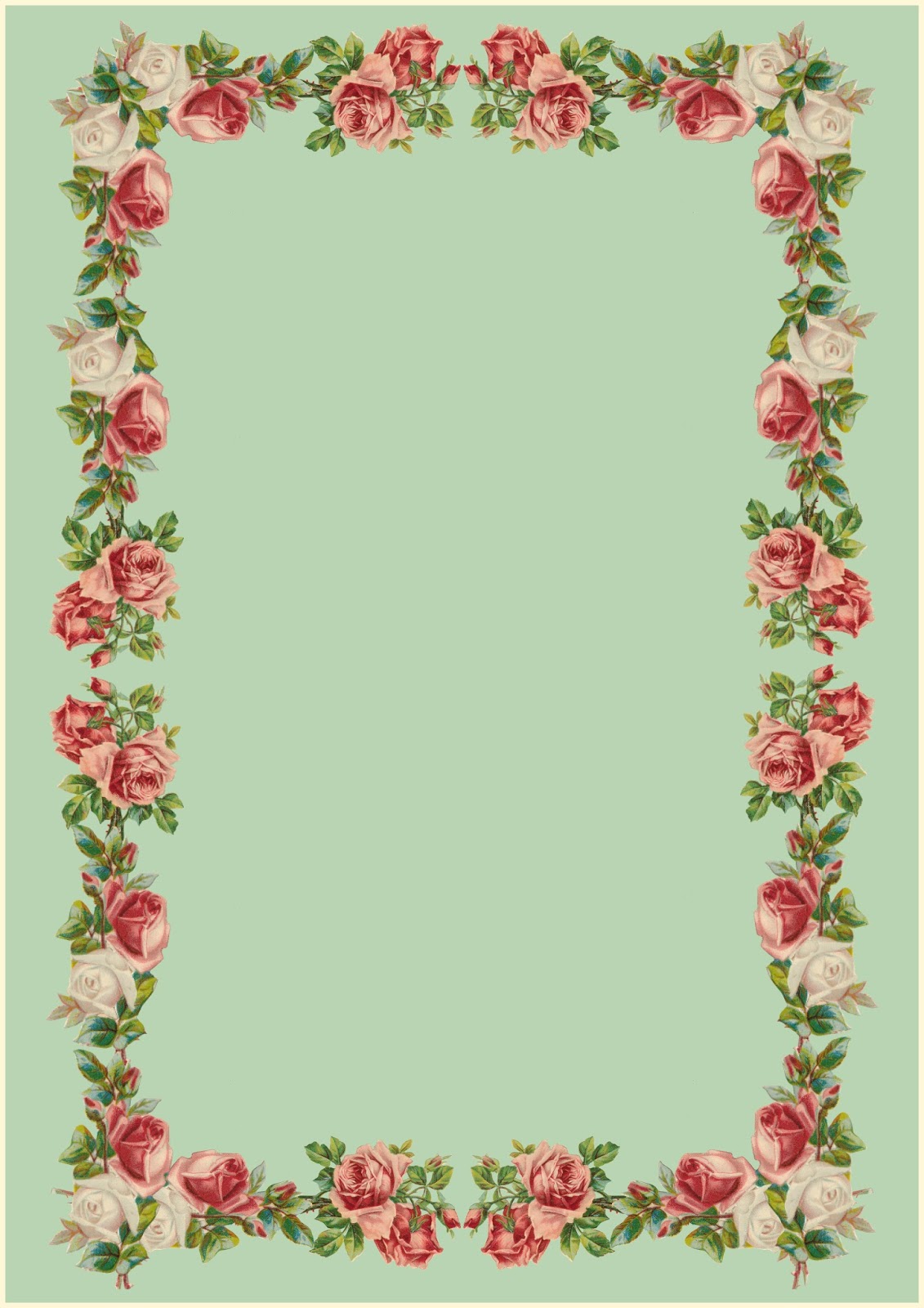 Vintage Printable Rose Stationery