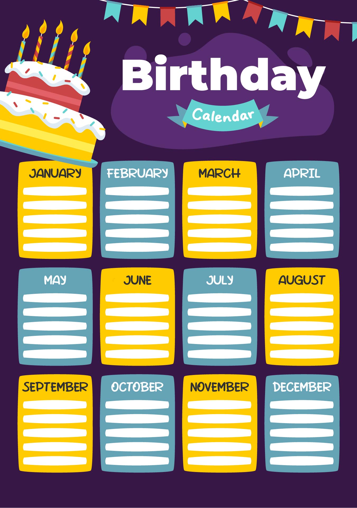 Classroom Birthday Calendar 6 Free PDF Printables Printablee