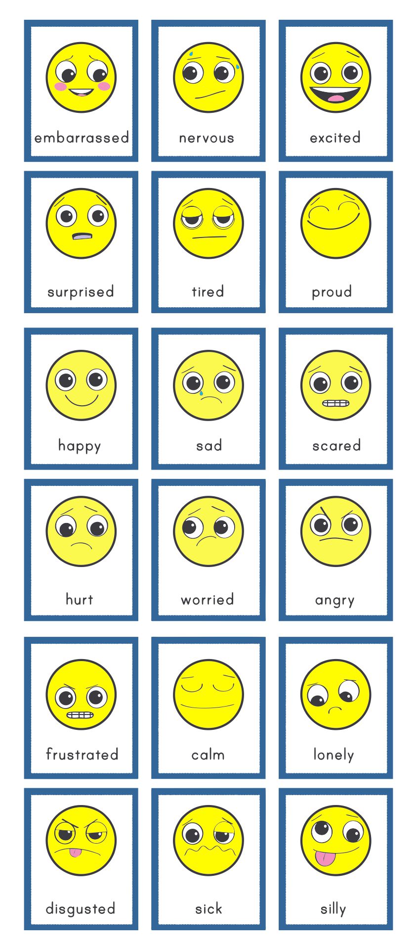 Autism Emotion Cards Printable