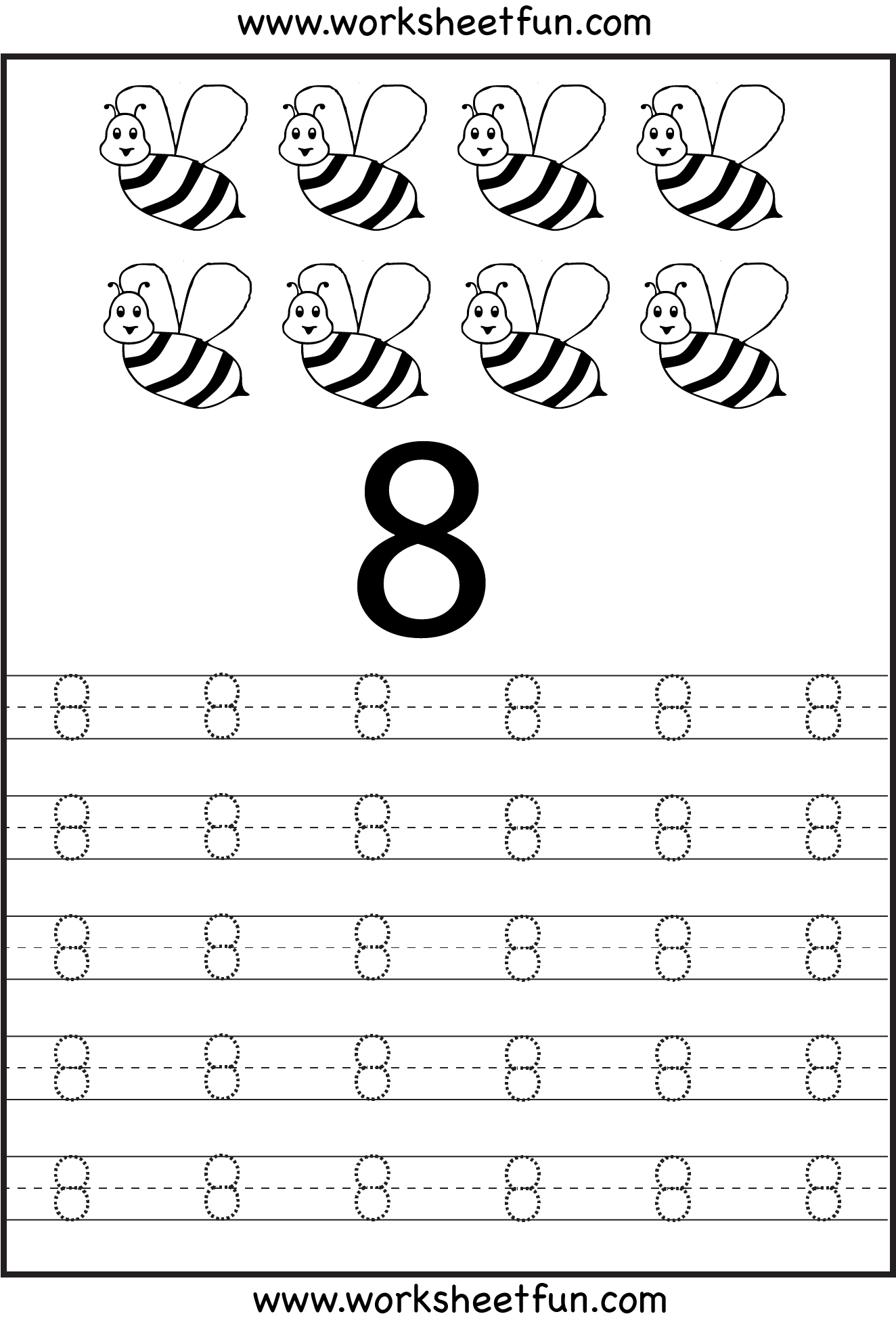 Free Printable Number 8 Tracing