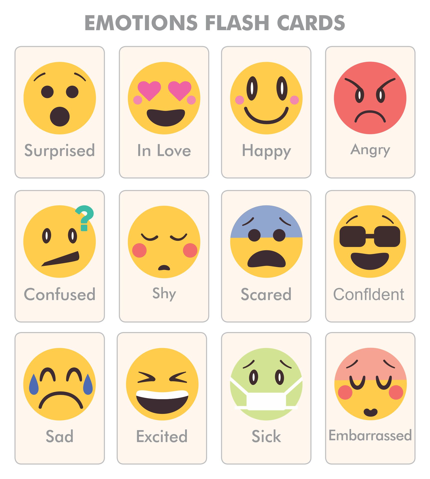 Cards Free Printable Emoji Feelings Chart canvaslink