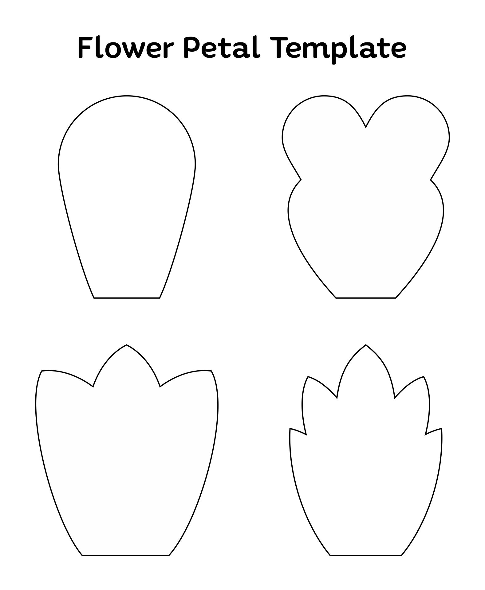 Printable Flower Petal Template