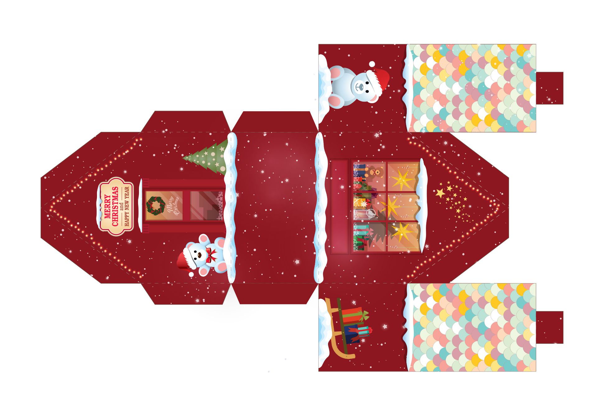 6 Best Free Printable Christmas Paper House Printablee