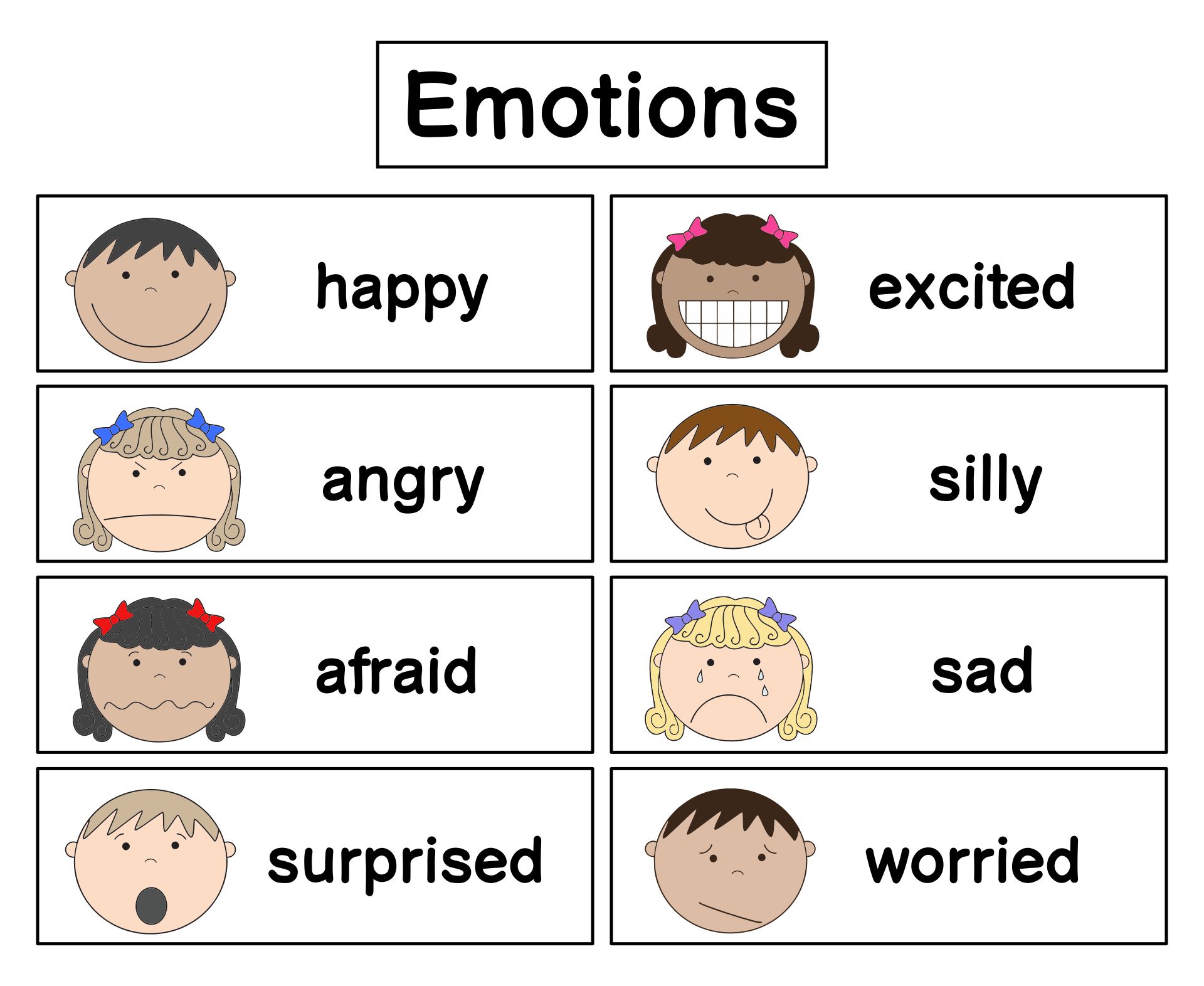 Basic Emotions For Kindergarten