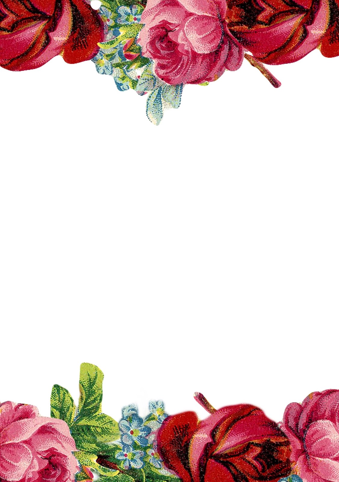 Rose Border Stationery Printable