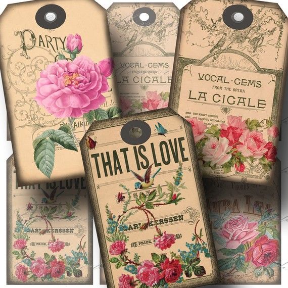 Vintage Rose Printable Hang Tags