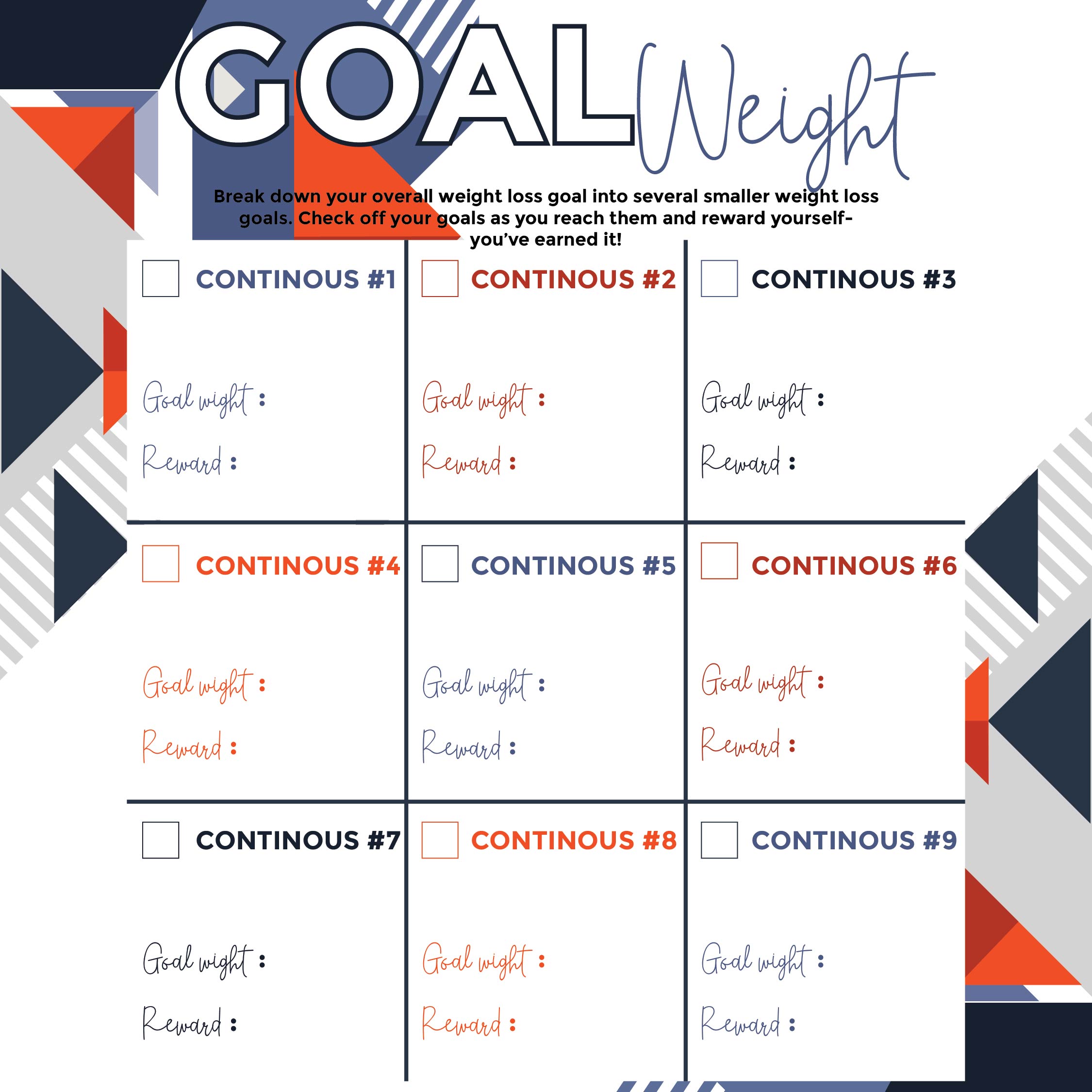 7 Best Weight Loss Goal Chart Printable PDF For Free At Printablee