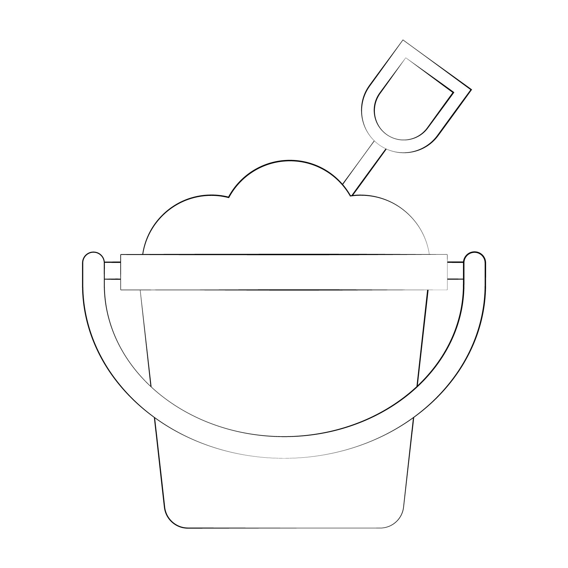 Bucket Clip Art Black and White