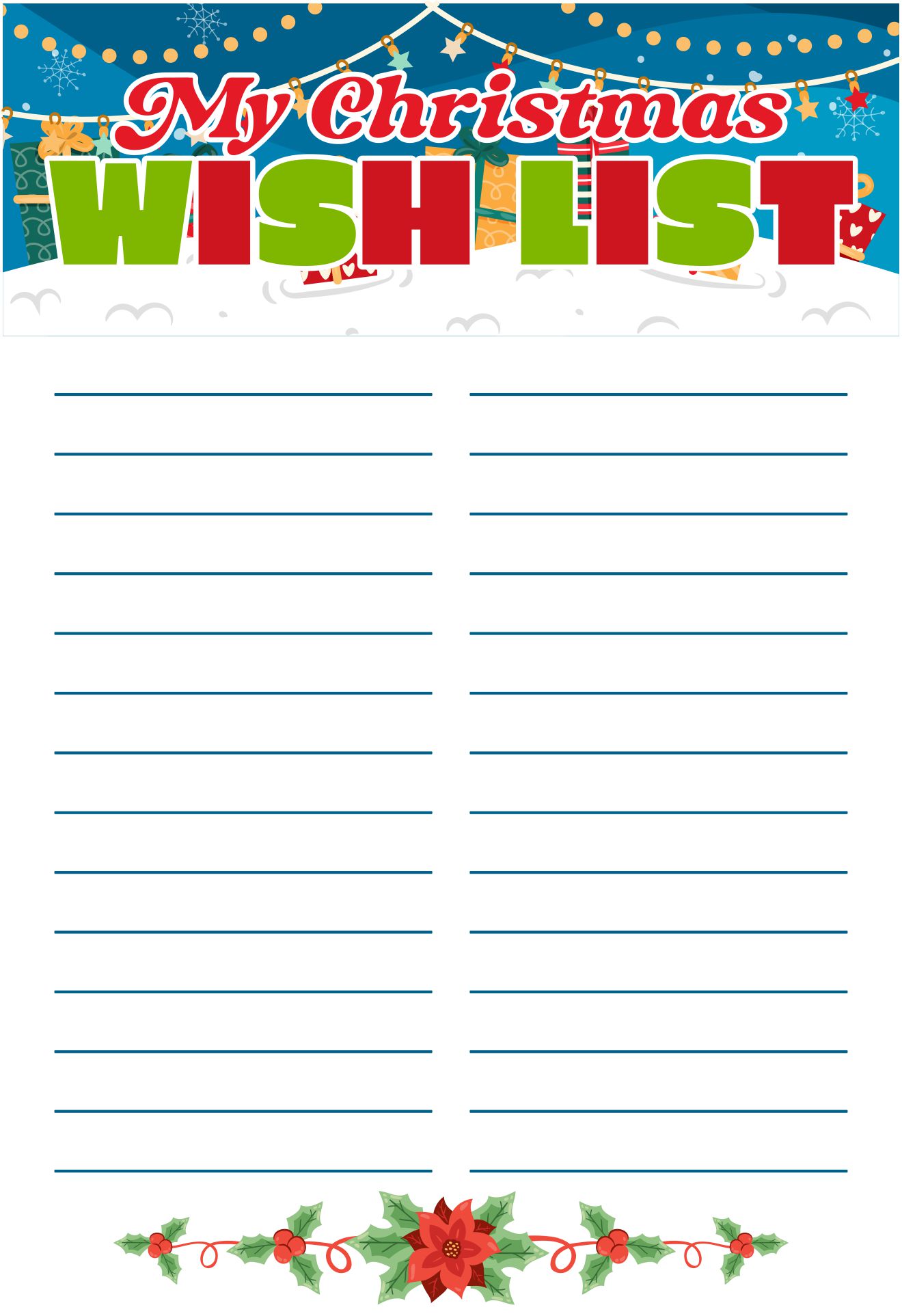 Christmas Wish List Template