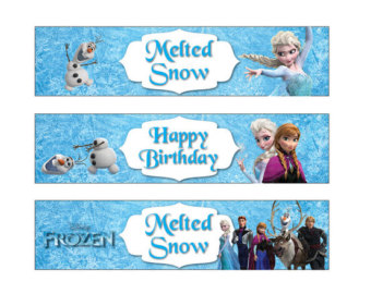 Disney Frozen Water Bottle Labels