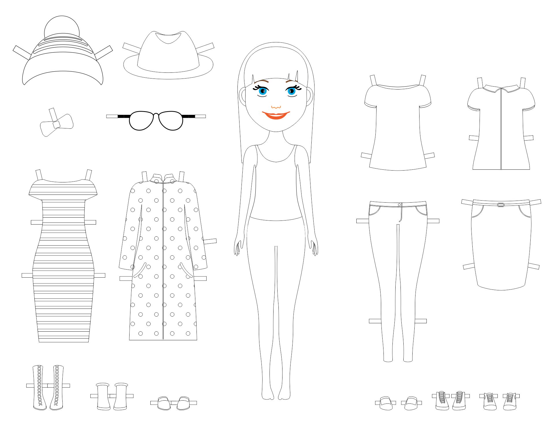 9 Best Images of Printable Paper Dolls To Color - Coloring Paper Dolls ...