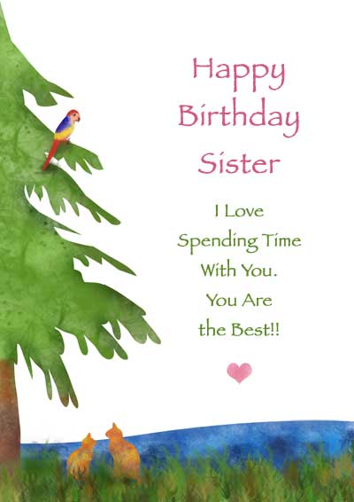 sister birthday card - free printable birthday cards for sister in law ...