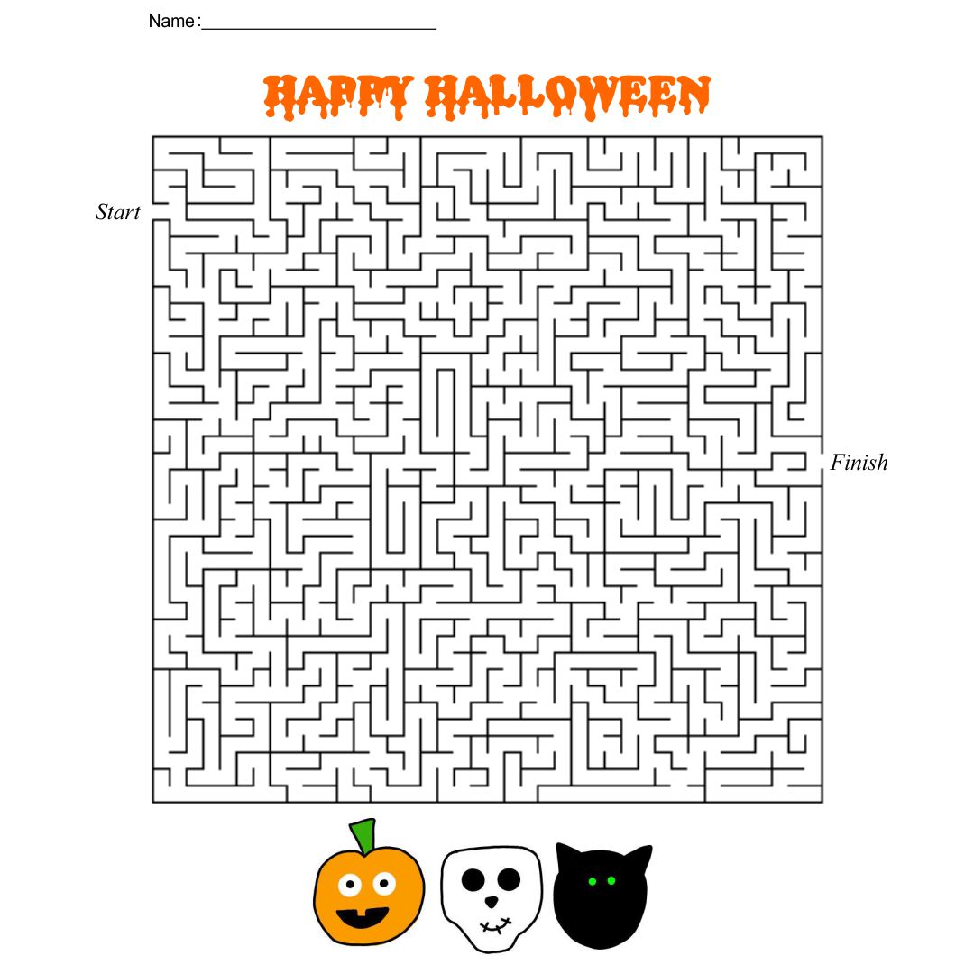 Printable Halloween Mazes & Puzzles