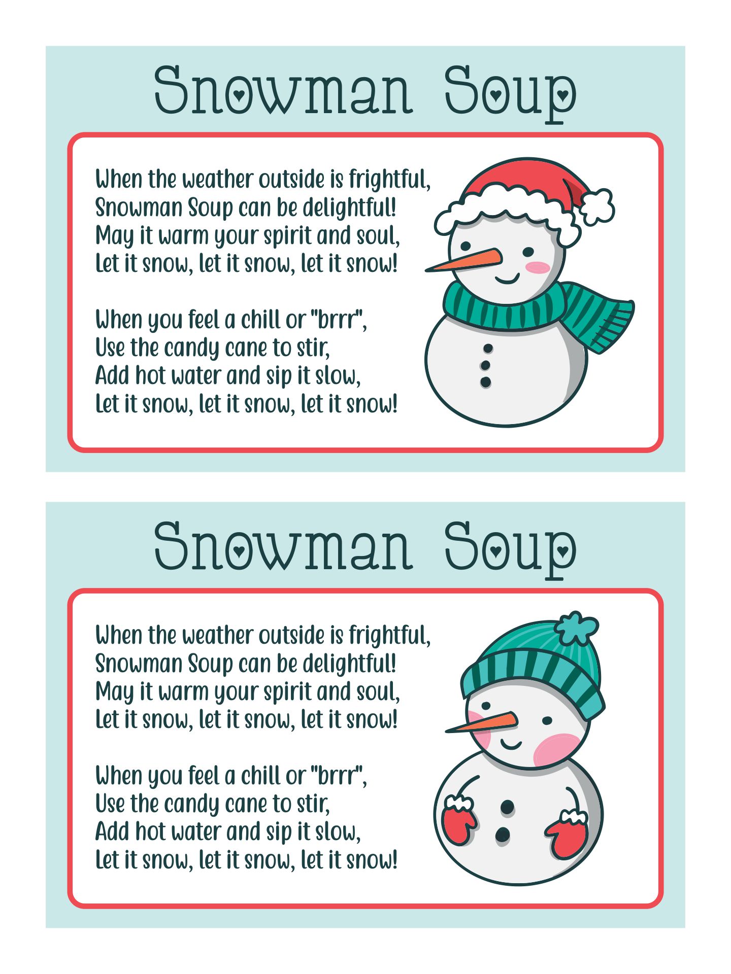 10 Best Free Printable Snowman Soup Labels PDF for Free at Printablee