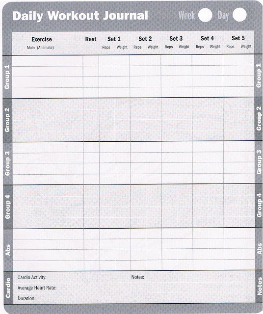 Printable Workout Log Template