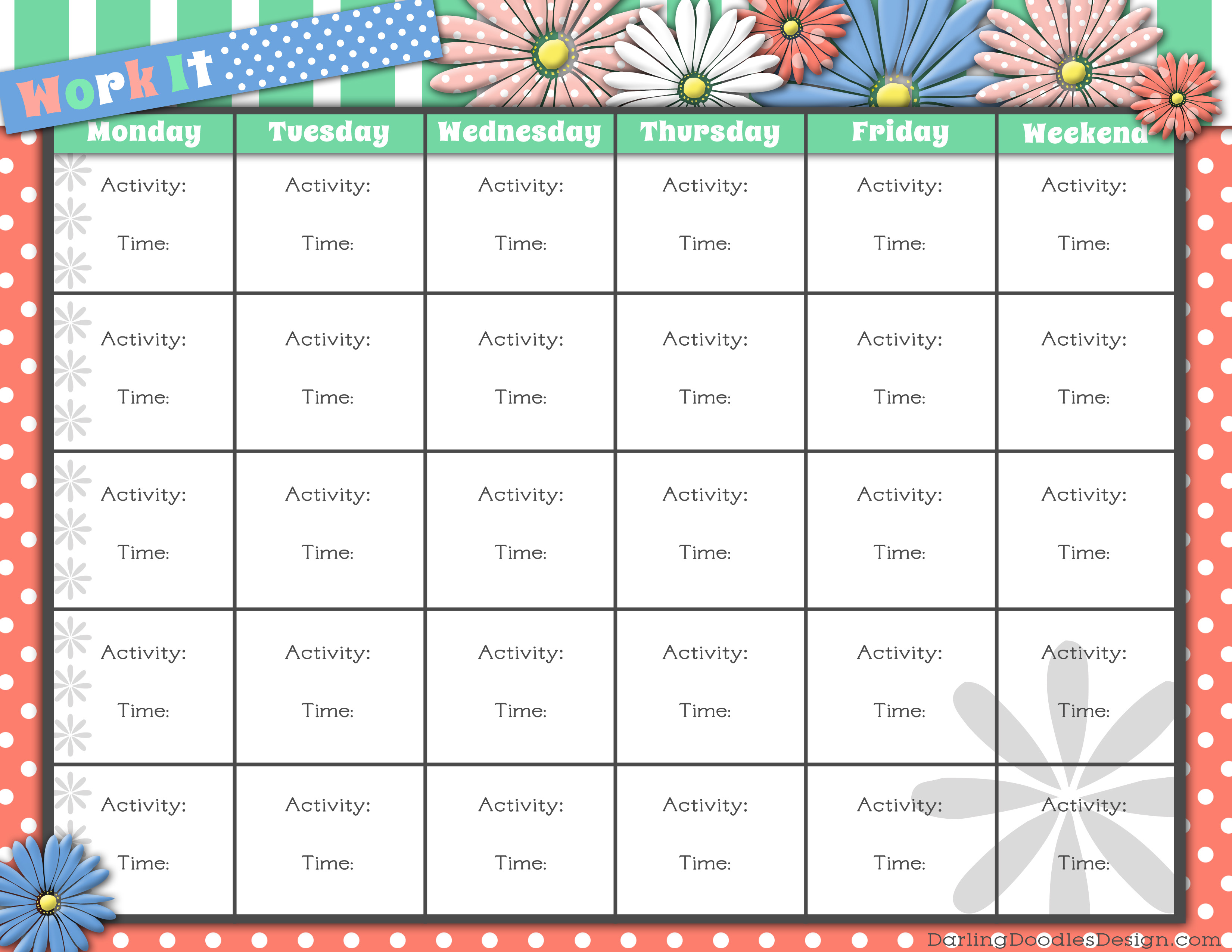 Printable Workout Tracker