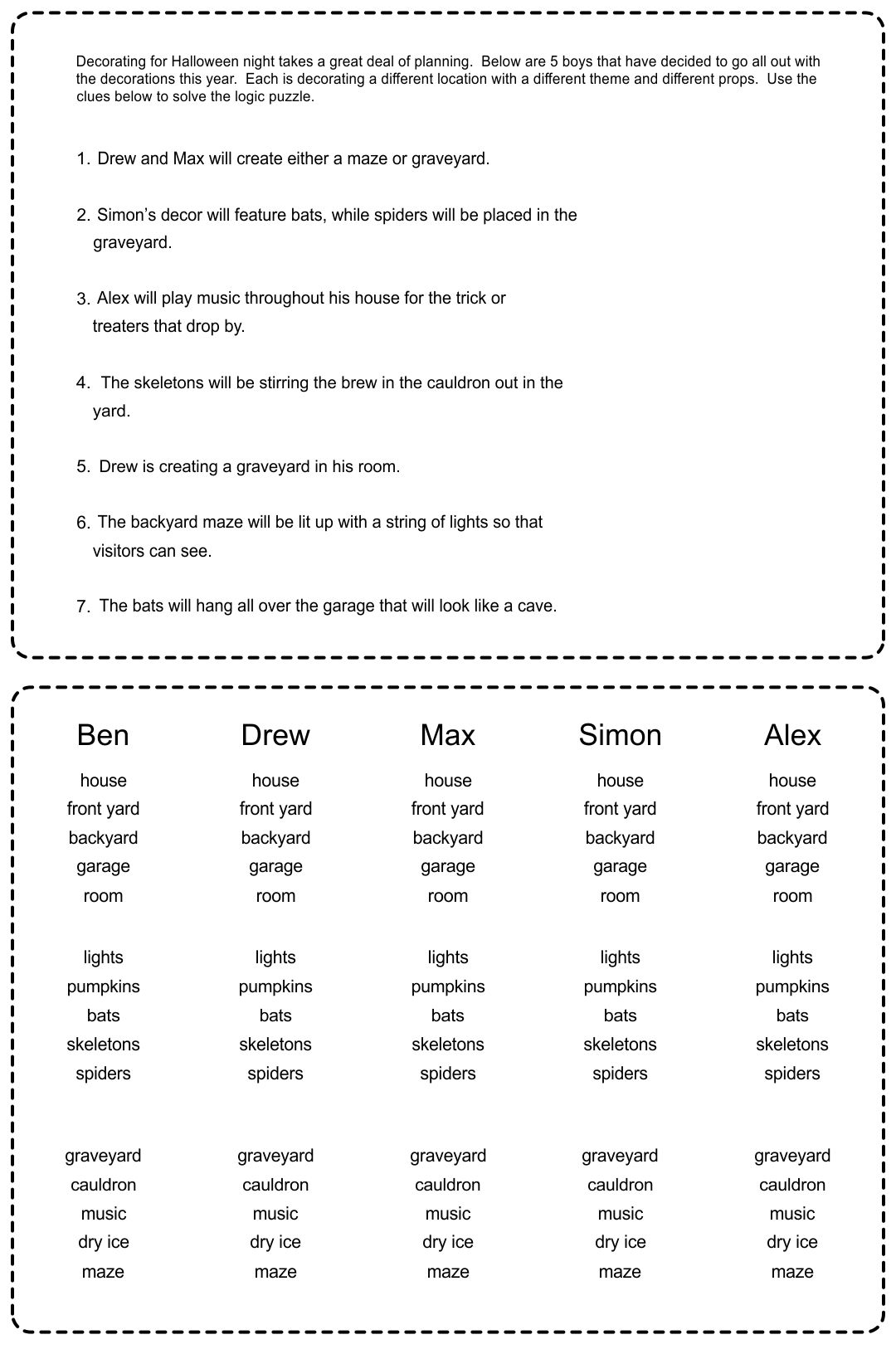 15 Best Halloween Logic Puzzles Printable Printablee