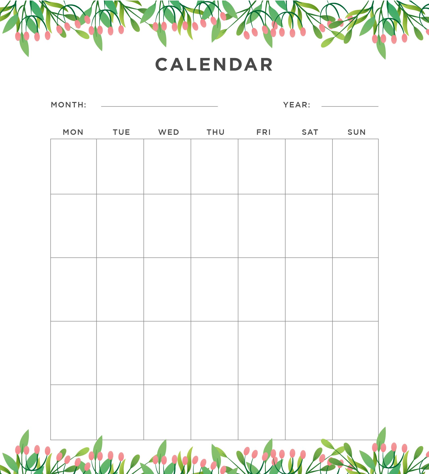 4 Best 12 Month Calendar Printable Printablee