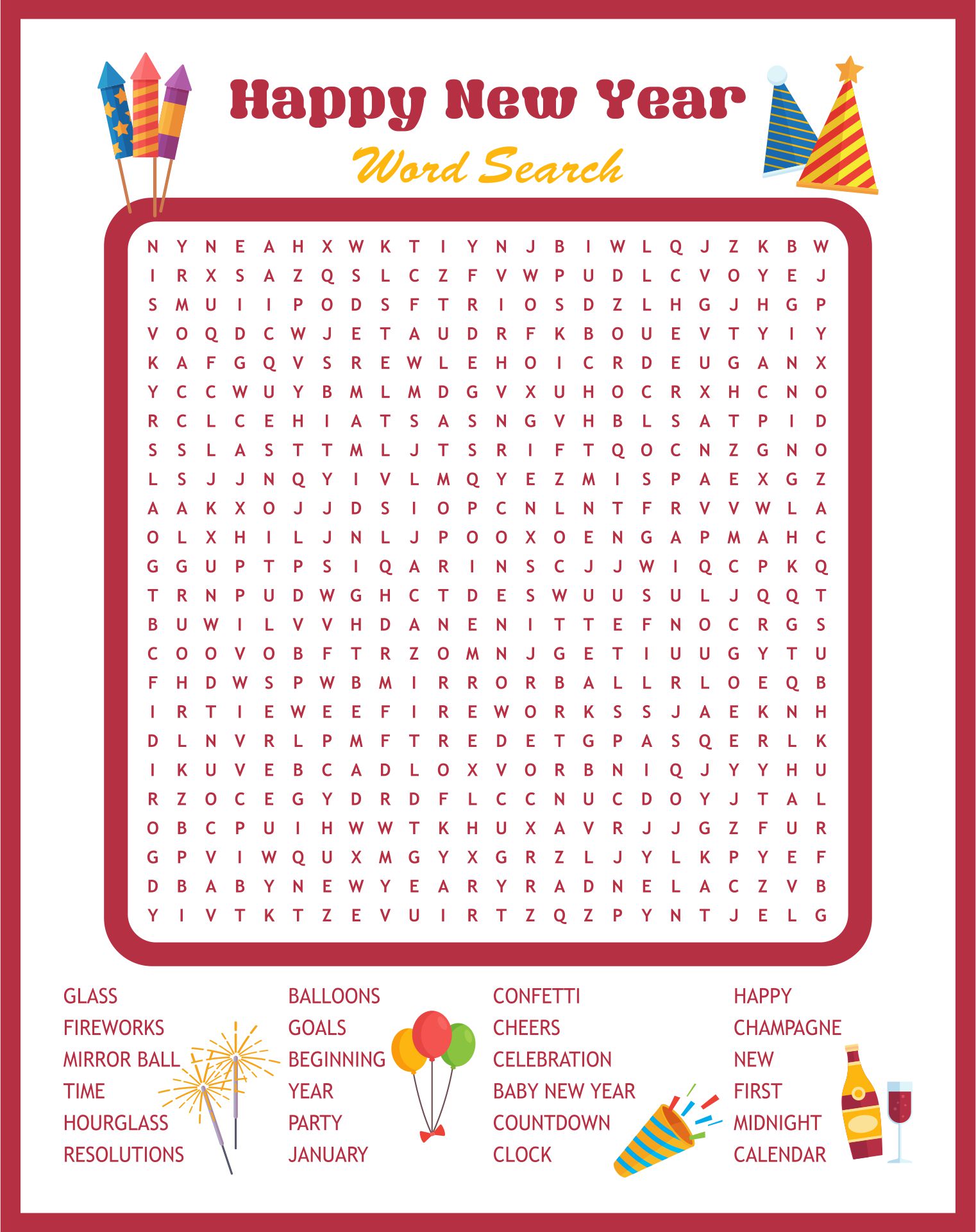 10 Best Free New Year s Printable Word Search Games PDF For Free At Printablee