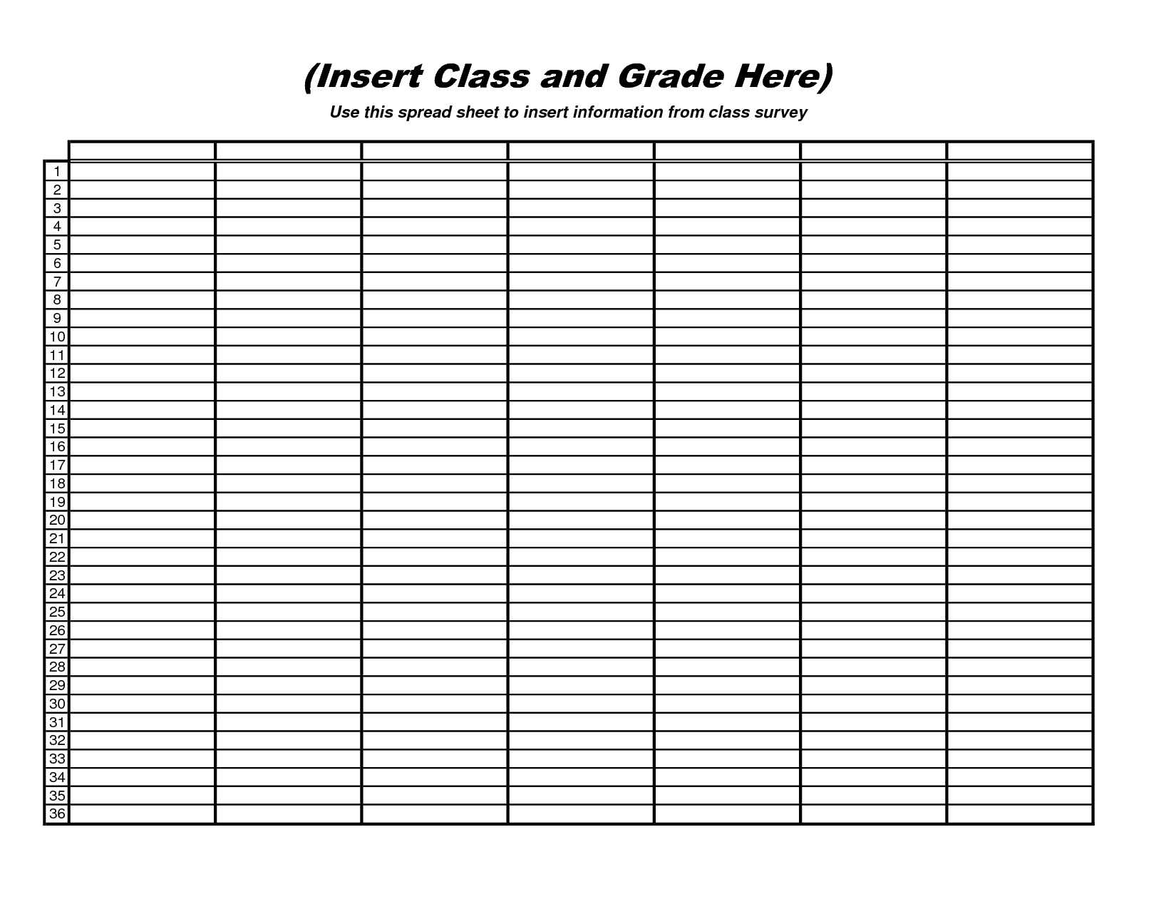 Printable Blank Excel Spreadsheet Template