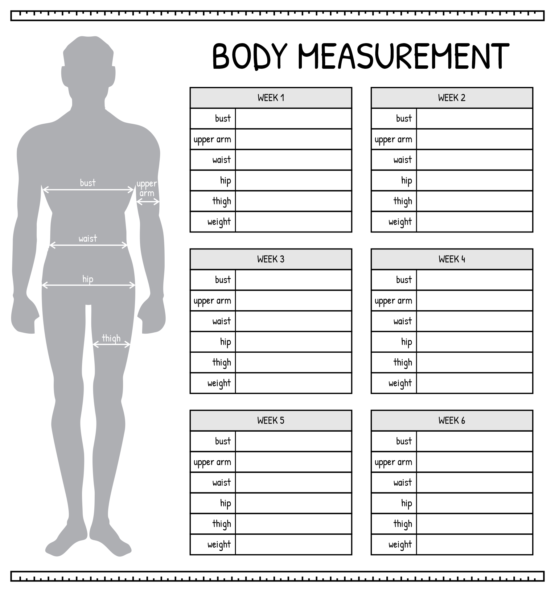 10 Best Printable Weight Loss Measurement Chart