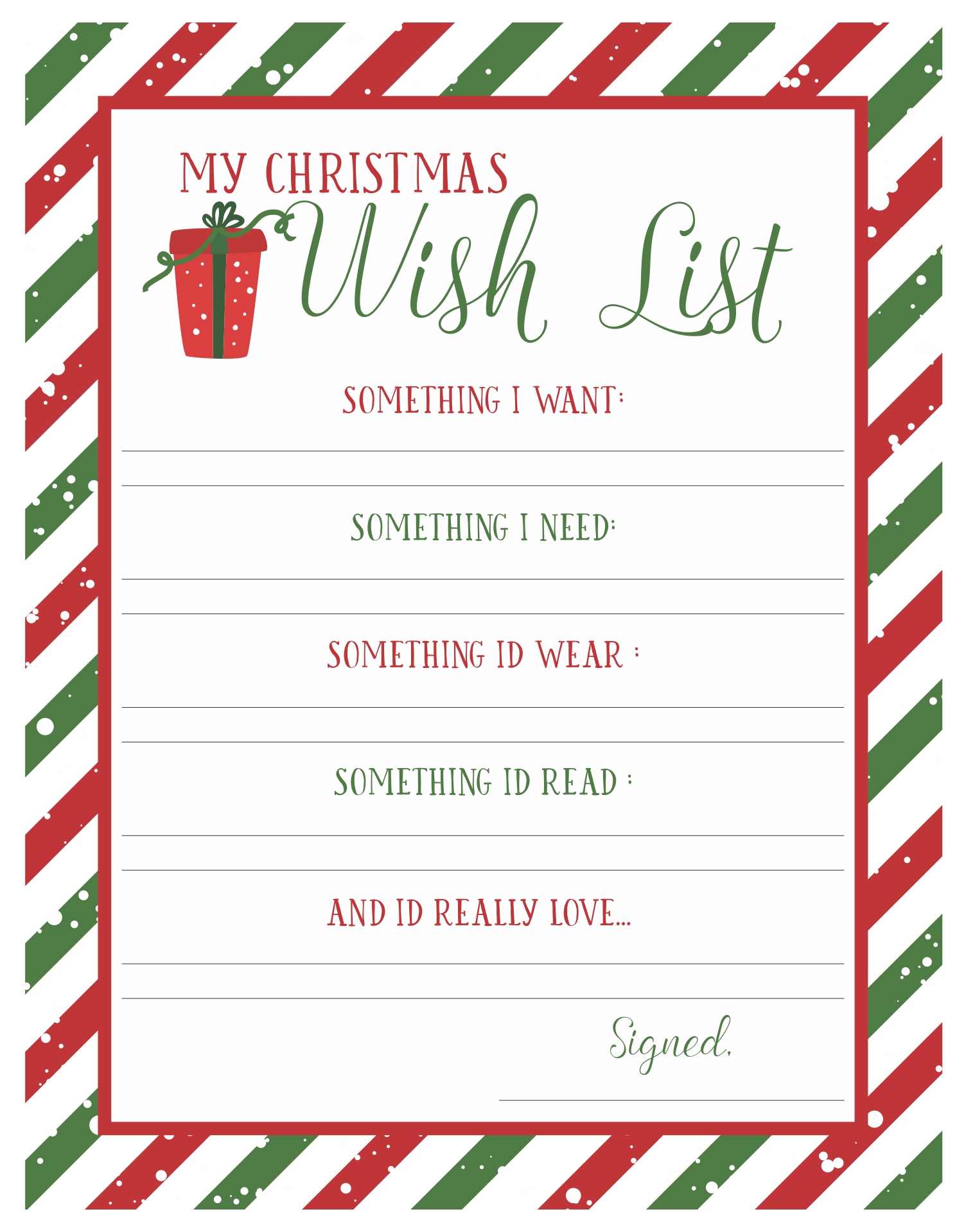 Christmas Checklist Printable