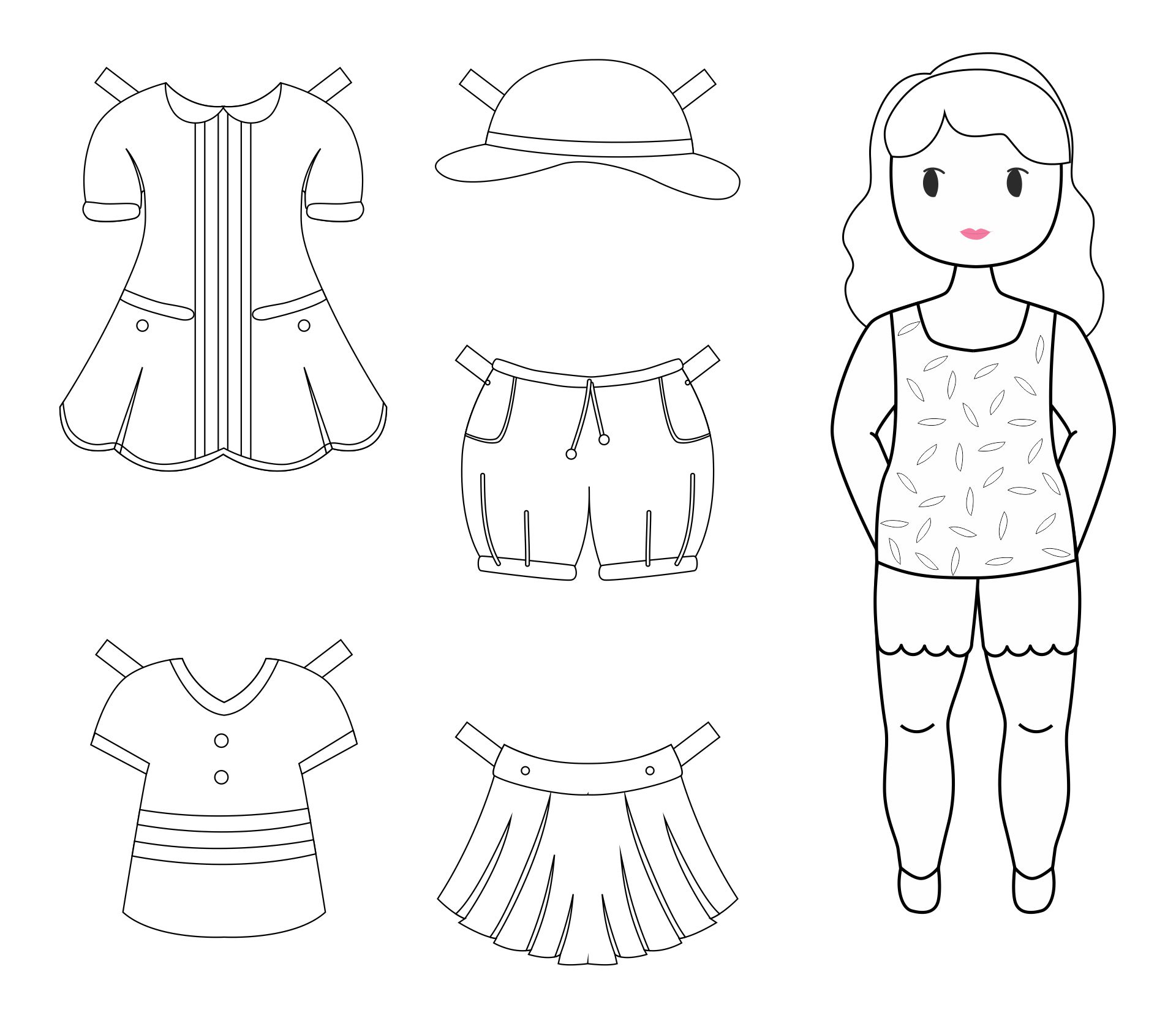 Free Paper Doll Coloring Page Coloring Page Printables Kidadl 