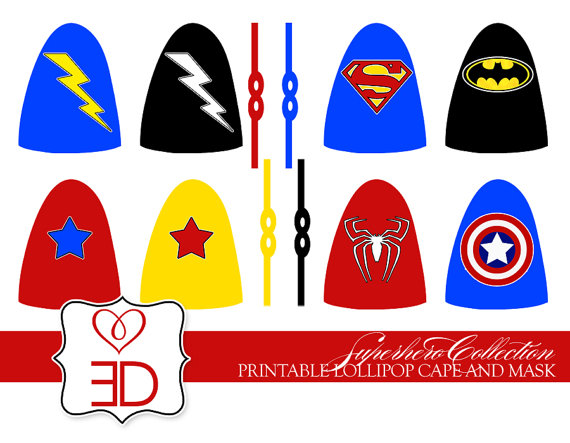 Printable Superhero Lollipop Cape Template