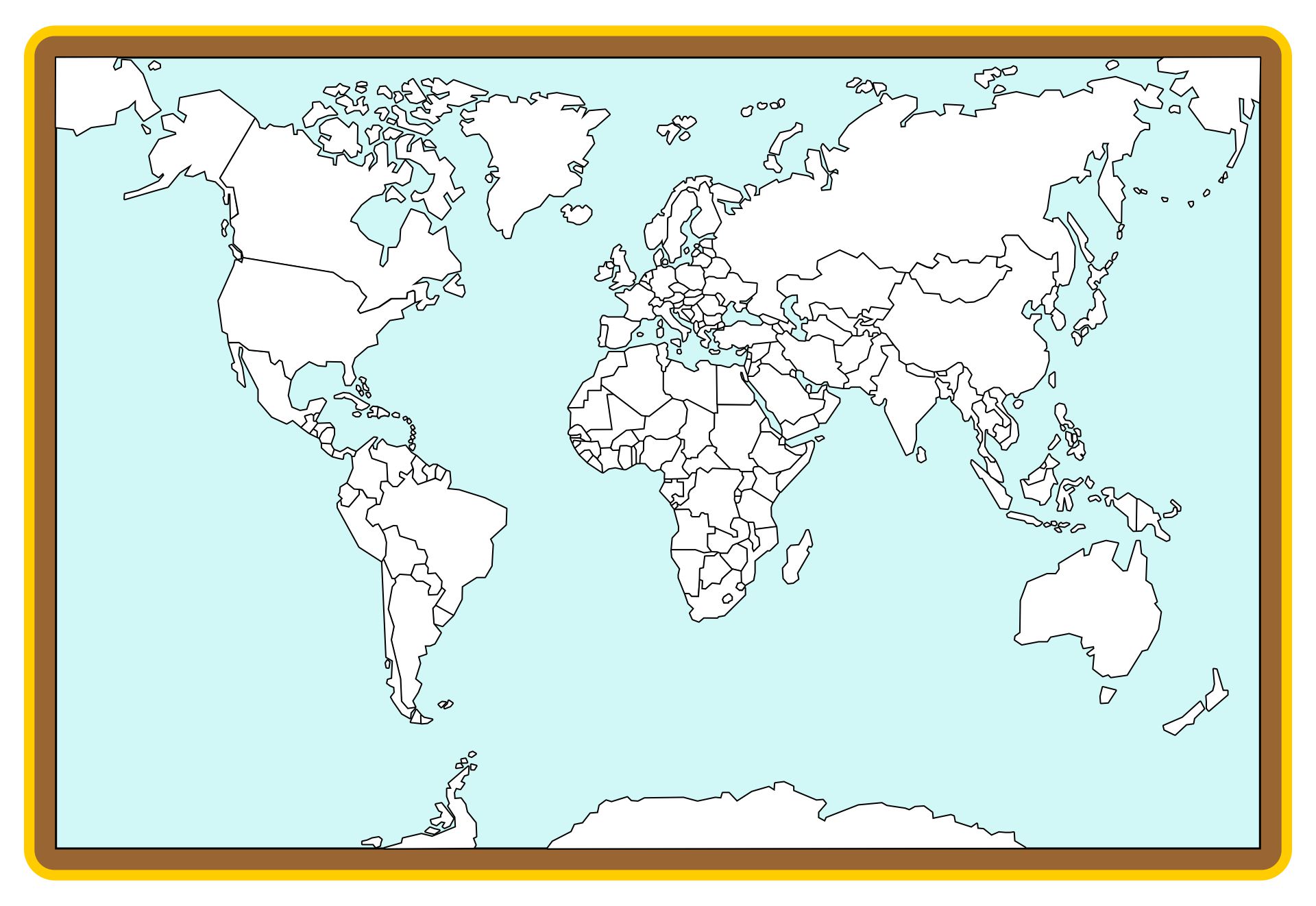 World Map Template - 10 Free PDF Printables | Printablee