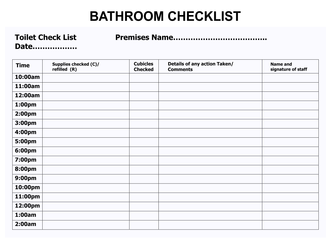 Bathroom Schedule 10 Free PDF Printables Printablee