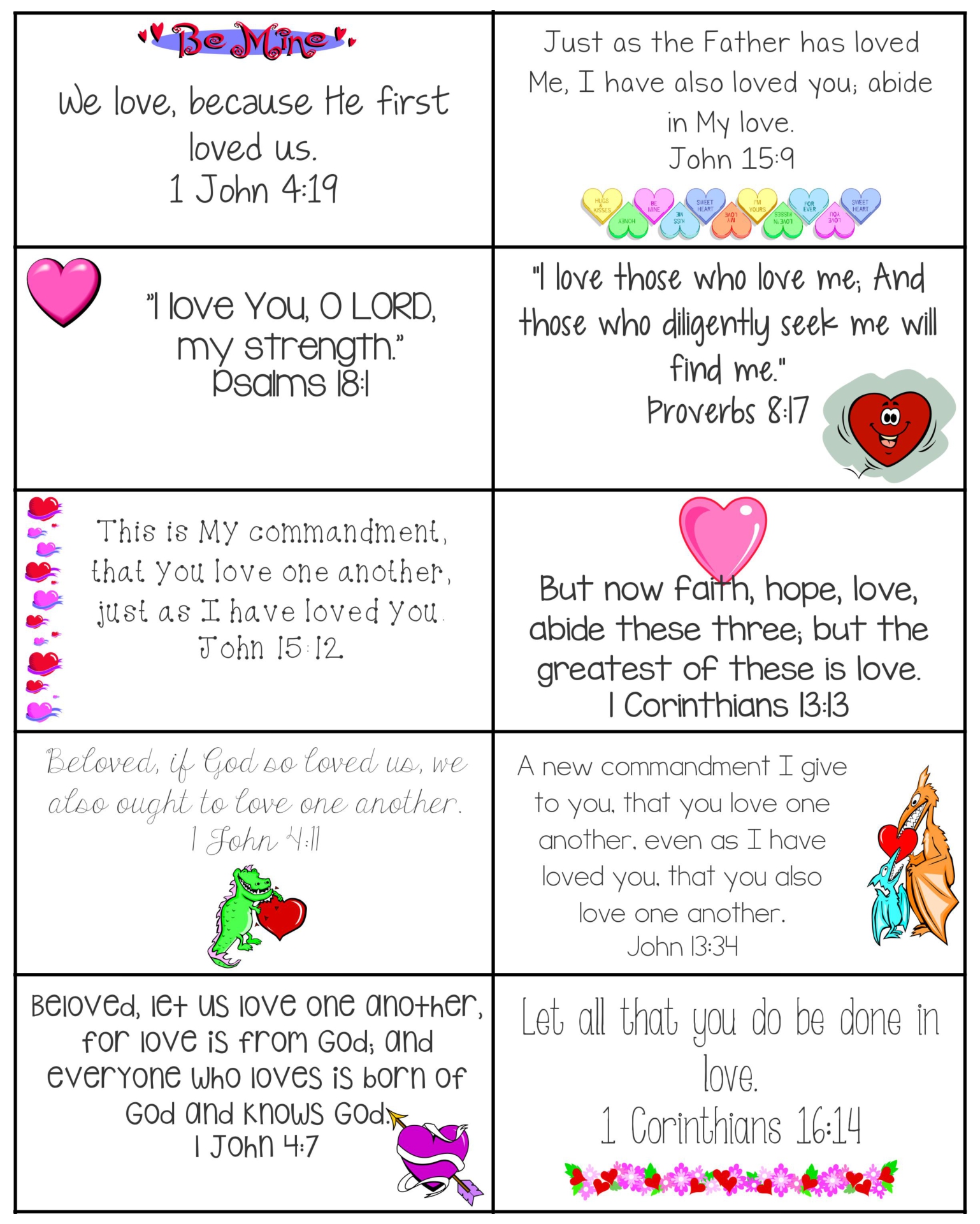 Valentine Scripture Cards Printable